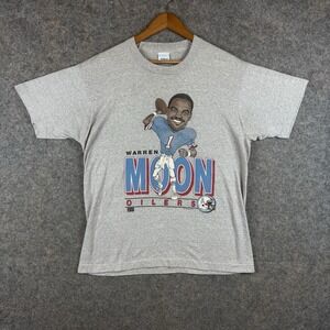 Vintage Houston Oilers Warren Moon Salem Sportswear Shirt Mens XL Caricature 80s